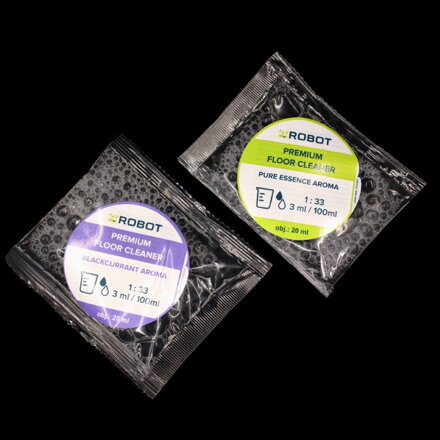 4Robot tisztítószer felmosó funkciós robotporszívókhoz – Kedvező mintacsomag Pure Essence + Blackcurrant (2×20 ml)